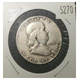 1962 S Franklin silver half dollar