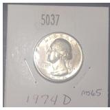 1974 D Washington Quarter ms-65 condition