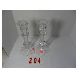 Pair of crystal candle holders