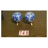 Pair of Candles with brass stands