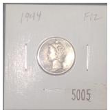 1944 D Mercury Silver Dime