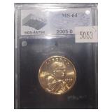 2005 D Sacagawea One Doller -MS64