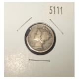 1916 S Mercury Silver Dime