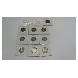 10 Assorted Buffalo Nickels worth $3.00 each