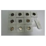 10 Assorted Buffalo Nickels worth $3.00 each