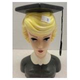 Enesco Ceramic Barbie Head Vase - Graduate