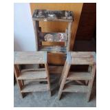 Set of 3 Wooden Step Ladders