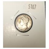 1943 Mercury Silver Dime ef-20