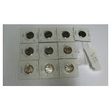 10 Assorted Buffalo Nickels worth $3.00 each