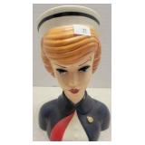 Enesco Ceramic Barbie Head Vase - Nurse