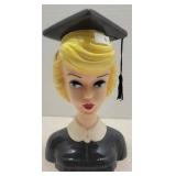 Enesco Ceramic Barbie Head Vase - Graduate