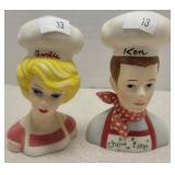 Enesco Ceramic Barbie Head Vase - Barbie & Ken