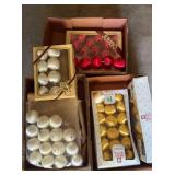 VTG SATIN CHRISTMAS ORNAMENTS