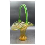 Art Glass Basket made in Czech