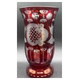 Bohemia cut glass vase