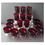 Laminarc Ruby Red Stem Glasses FRANCE