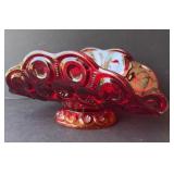 L.E.Smith Amberina Glass  moon and stars Banana
