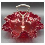 FENTON hobnail ruffle edge Candy Dish