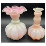 FENTON Pink Mellon Glass Vases