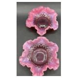 Vintage Fenton Opalescent Pink Hobnail bonbon,