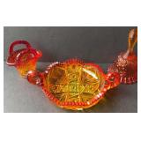 Amberina  Glass Bowl-Basket-Bell