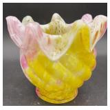 Murano art, glass handkerchief fazzaletto vase