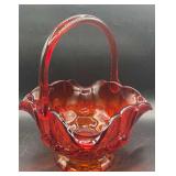 Fenton? Amberina Ruffle Edged Fruit Patteren