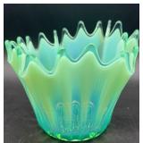 Fostoria heirloom opalescence Green handkerchief