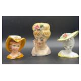 3-VTG LADY HEAD FIGURES