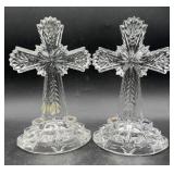 2-LENOX LEAD CRYSTAL CROSSES-HEAVY