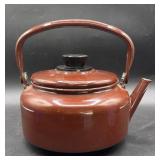 Brown Enamelware Tea Pot