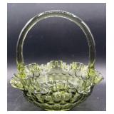 FENTON? COLONIAL GREEN THUMBPRINT BASKET