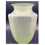 Uranium Glass Green Depression Vase