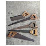 Assortment of hand saws
