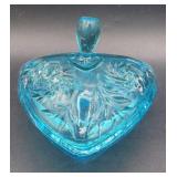 Hazel Atlas Capri Blue three legged candy dish