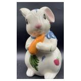 Lennox poppy on blue bunny cookie jar