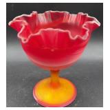 Imperial Glass -End of Day -Slag Glass Compote