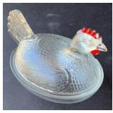 CLEAR GLASS HEN on the NEST-As-IS