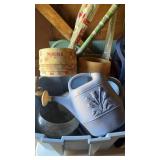 3 boxes of garden items-_Water cans and like items