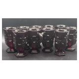 8 Ruby red 1876 Cape Cod Tumblers