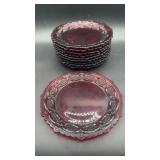 Set up 10 red Cape Cod plates 7 inch