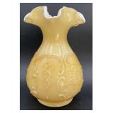 Fenton Cased Glass Wildrose&Bowknot Honey Amber