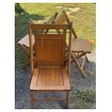 Set of 3  vintage wooden folding chairs