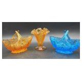 3 pc Fenton Glass Baskets and Vase
