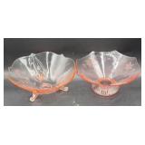 2-Pink depression Glass Bowls