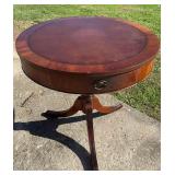 VTG Duncan Phyfe Leather Top Lamp Table