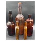 Old amber bottles