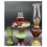 Set of 3 small oil lamps
