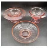 Set of 3 Pink Dep. Compotes