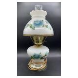 Small GWTW Milkglass Table Lamp-Hand Painted
